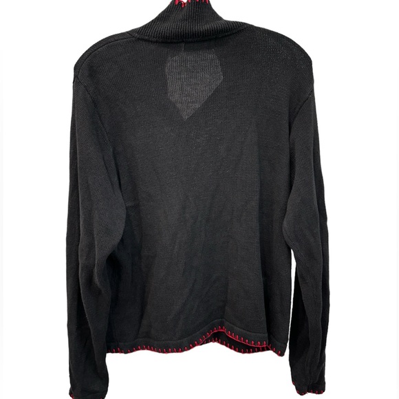 B.P Design Size L Black W Embroidered Beaded Ornaments Cardigan Sweater - Picture 5 of 6